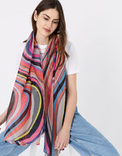 Retro Swirl Scarf in Recycled Polyester, , large