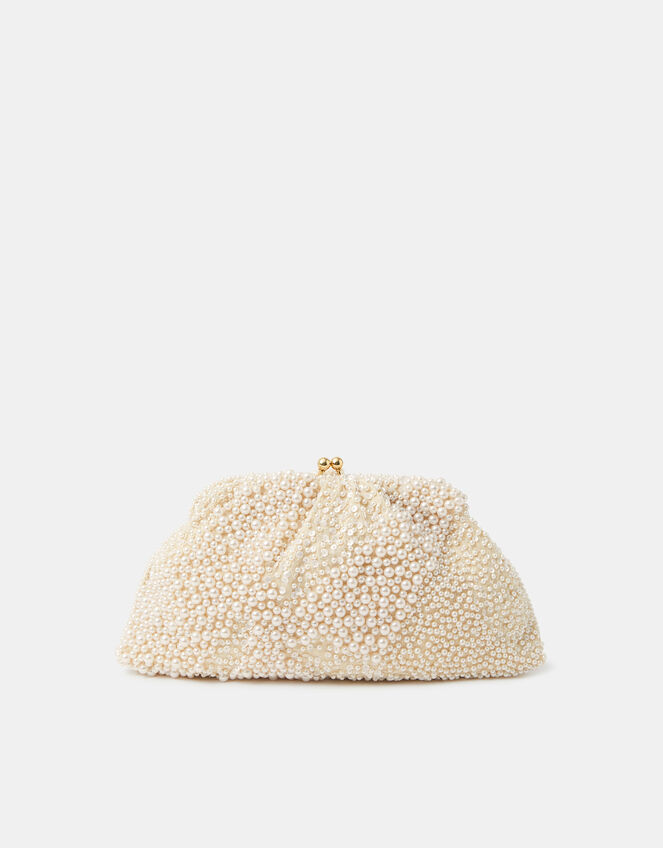 Bridal Cloud Pearl Beaded Mini Bag, , large