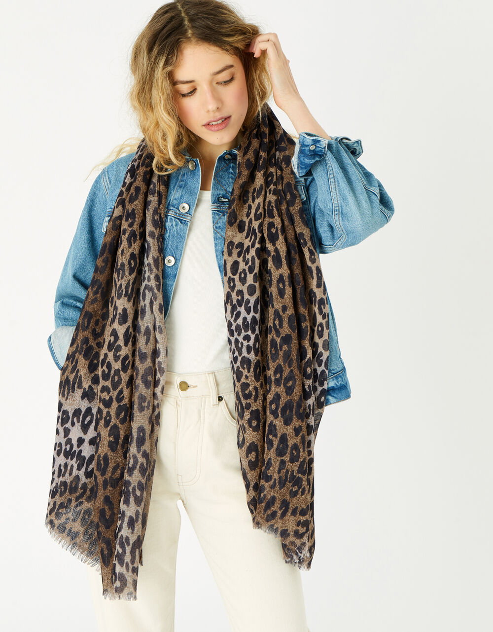 Luna Leopard Print Scarf Lightweight scarves Accessorize UK