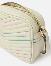 Quilted Chevron Cross-Body Bag, , large