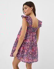 Floral Frill Tiered Mini Dress, Multi (BRIGHTS MULTI), large