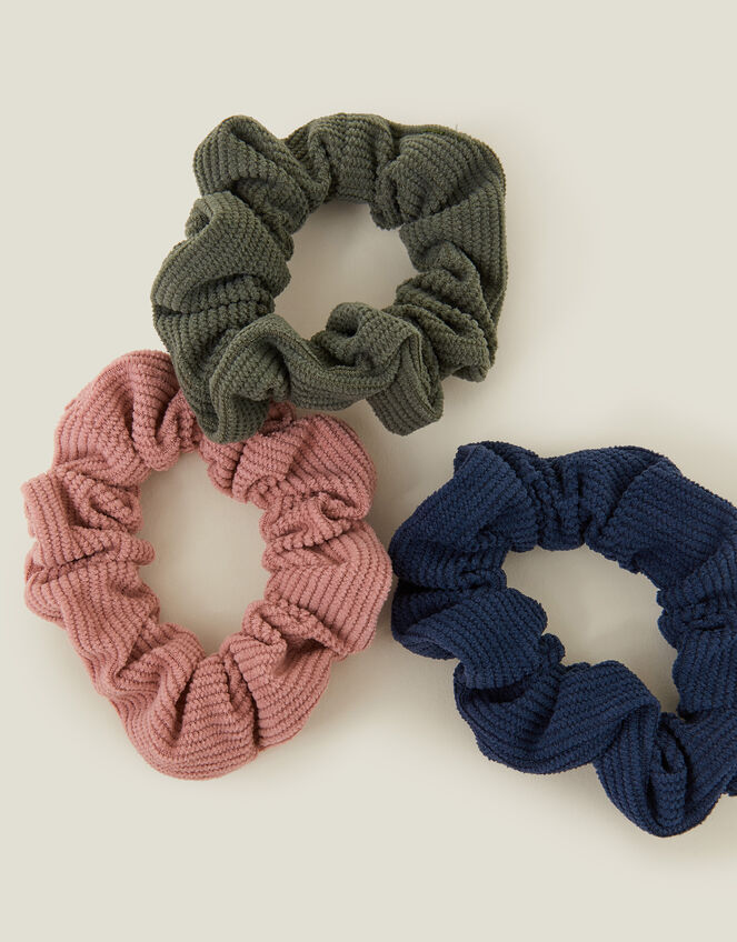3-Pack Corduroy Hair Scrunchies, , large
