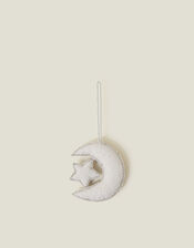 Embroidered Moon and Star Christmas Tree Decoration, , large