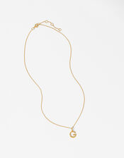 Gold Vermeil Initial Pendant Necklace - G, , large