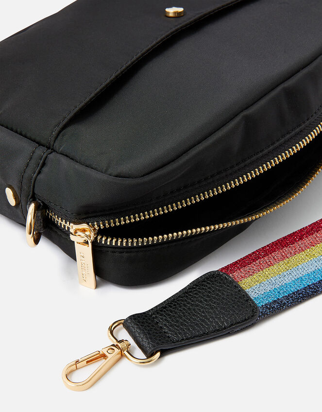Rainbow Strap Cross-Body Bag with Recycled Polyester, , large