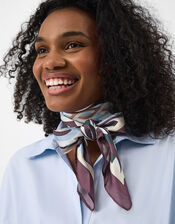 Link Print Square Satin Scarf, , large