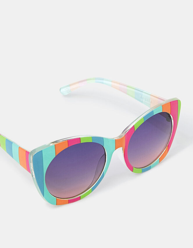 Girls Stripe Cat Eye Sunglasses, , large