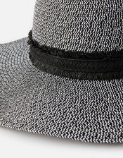 Rhodes Braid Floppy Hat , Black (BLACK WHITE), large
