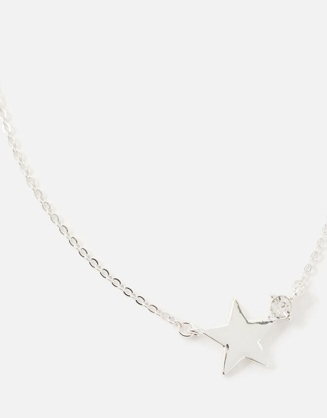 Star and Crystal Pendant Necklace, , large