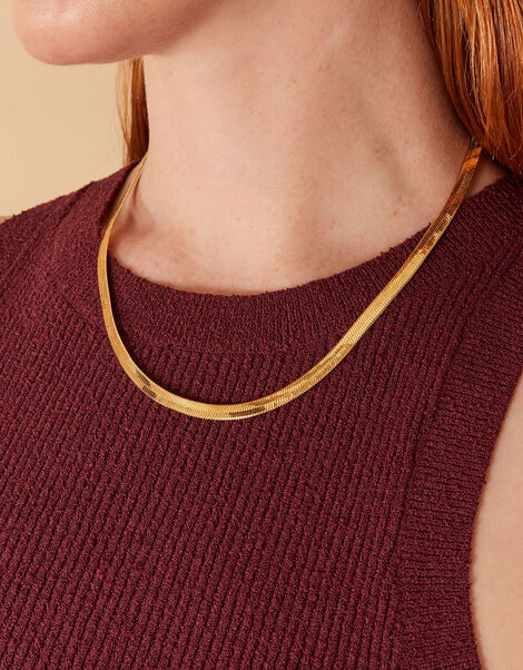 Gold-Plated Chunky Omega Chain Necklace, , large