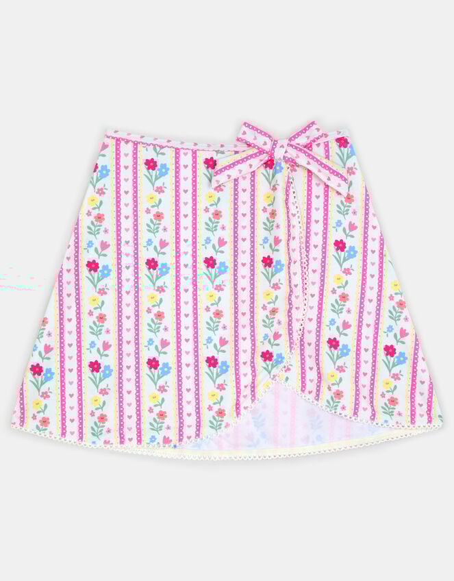 Girls Floral Print Swim Skirt, Multi (BRIGHTS MULTI), large