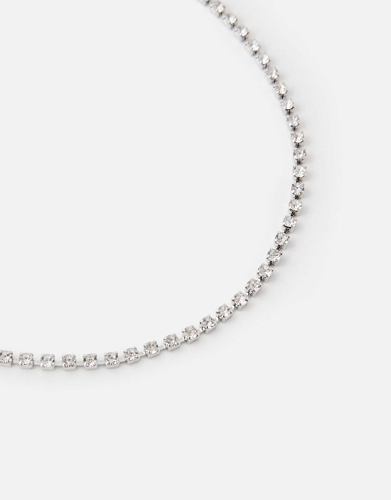 Silver diamante anklet top