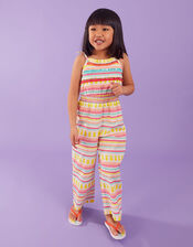Embellished Tropical Print Jumpsuit, Multi (BRIGHTS-MULTI), large