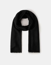 Lightweight Plain Scarf, Black (BLACK), large
