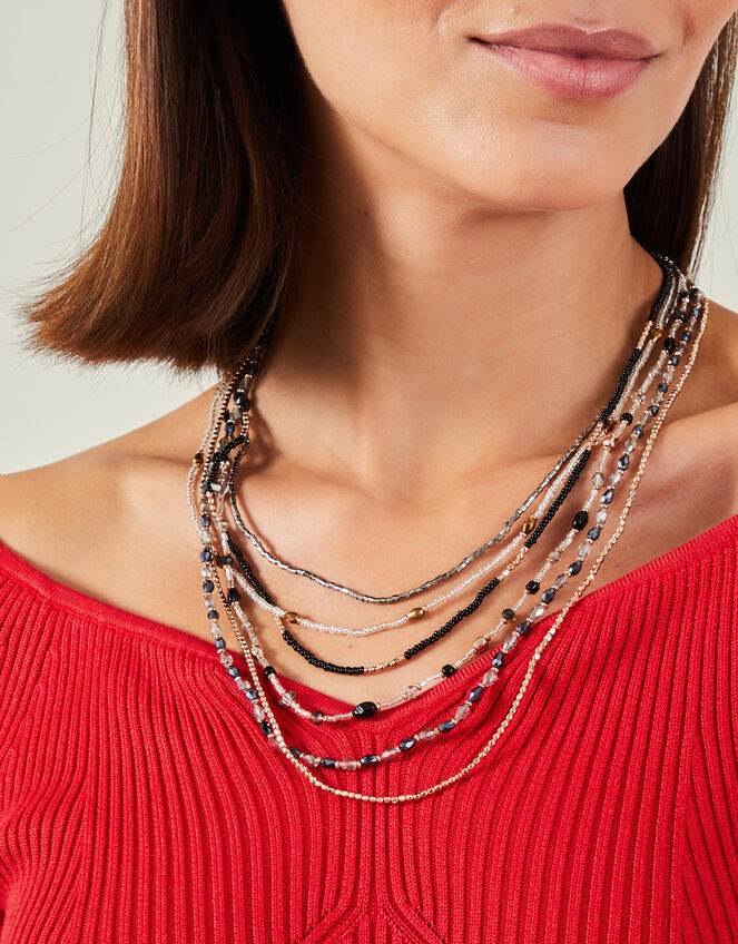 Layered Beaded Necklace, , large