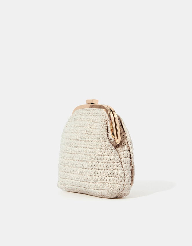 Corsage Macrame Clip Frame Bag, , large
