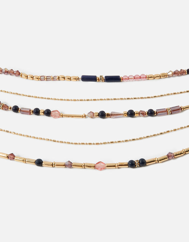 Layered Mixed Beads Rope Necklace, , large