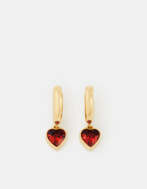 Stainless Steel Heart Drop Huggie Hoop Earrings, , large