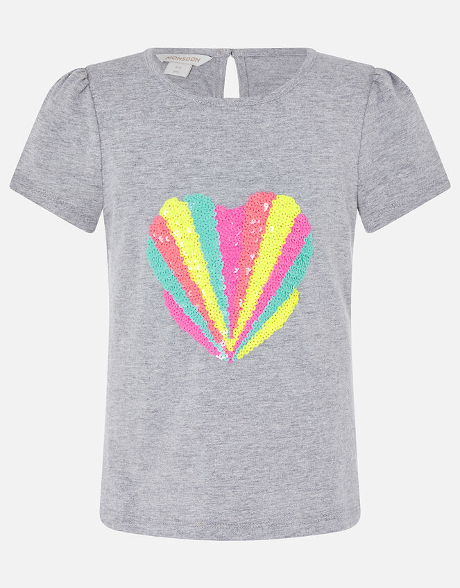 Girls Sequin Shell T-Shirt, Multi (BRIGHTS-MULTI), large