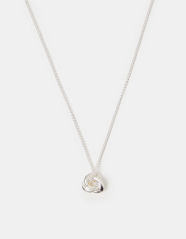 Knot Pendant Necklace, Silver (SILVER), large