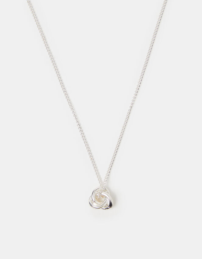 Knot Pendant Necklace, Silver (SILVER), large