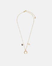 14ct Gold-Plated Evil Eye Charm Celestial Necklace, , large