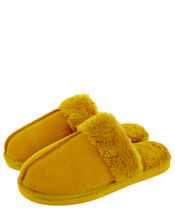 Suede Mule Slippers, Yellow (OCHRE), large