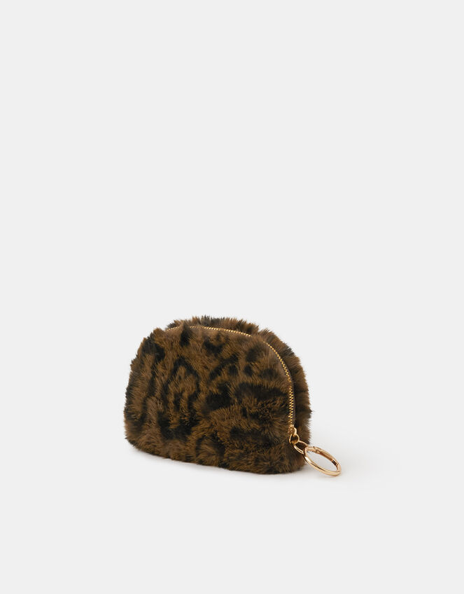 Fluffy Leopard Coin Purse Charm, , large