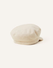 Soft Textured Baker Boy Hat, Natural (NATURAL), large