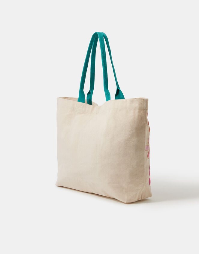 Floral Embroidered Shopper Bag, , large