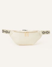 Large Zip Bum Bag, Cream (CREAM), large