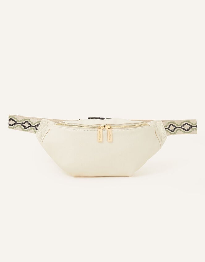 Large Zip Bum Bag, Cream (CREAM), large