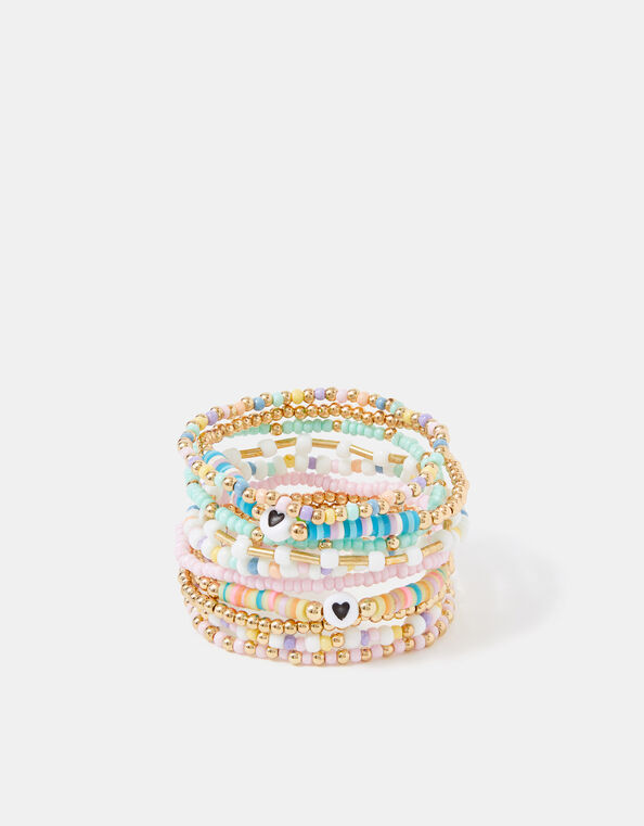 10-Pack Girls Bead Stretch Bracelets, , large