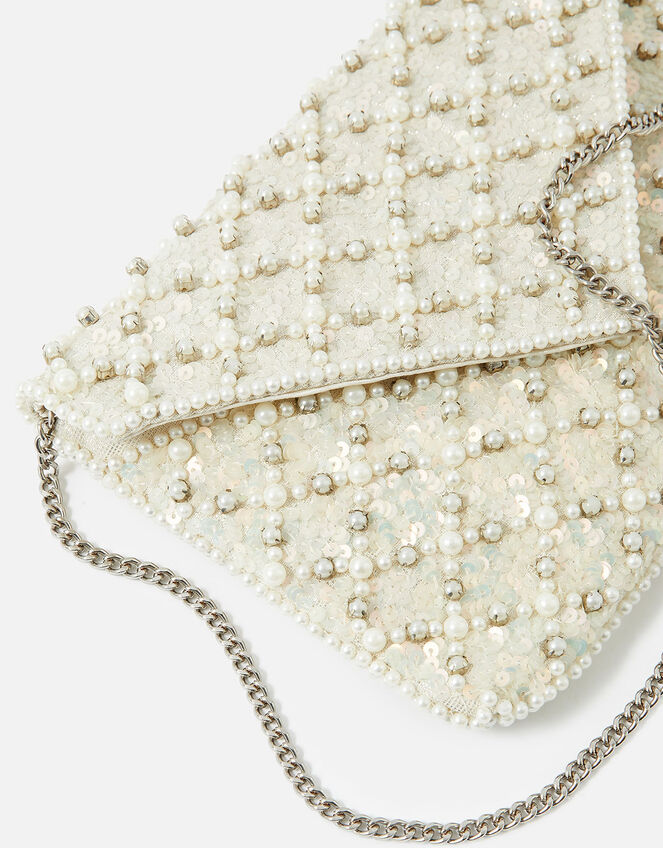 Pearl Beaded Clutch Bag, , large
