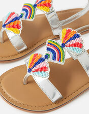 Colourful Bead Metallic Sandals, Multi (BRIGHTS-MULTI), large