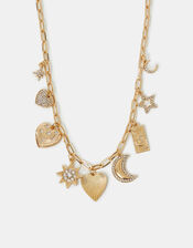 Celestial Charm Necklace Gold, , large