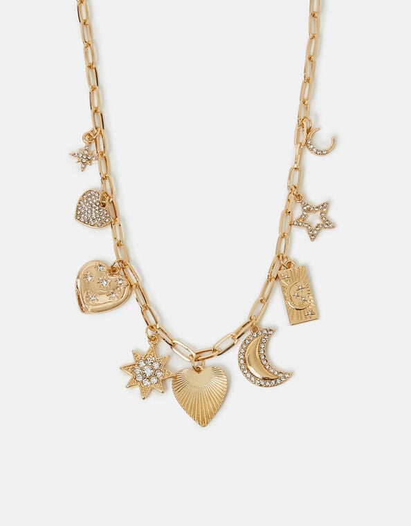 Celestial Charm Necklace Gold, , large