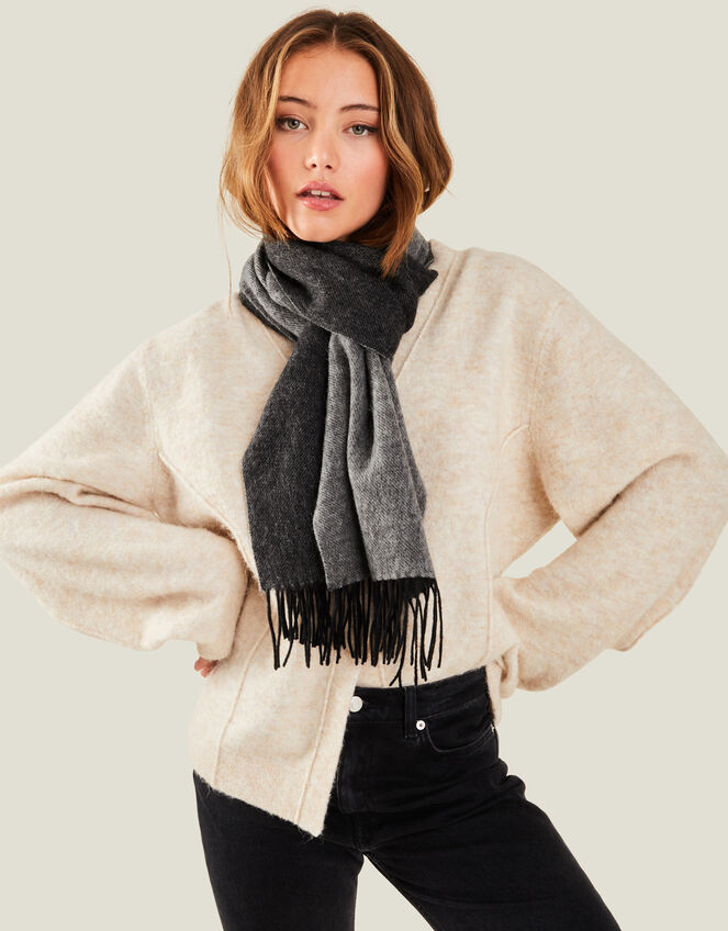 Luxury Wool Scarf, Grey (GREY), large