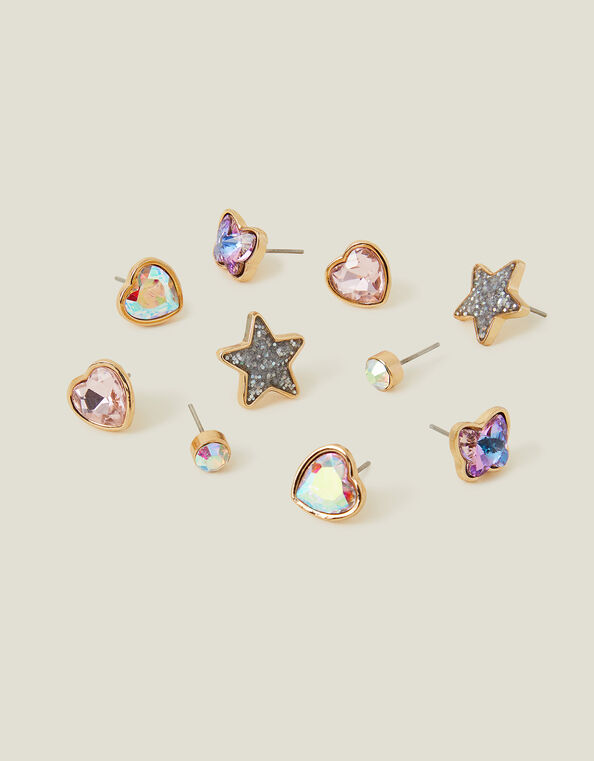 Girls Gem Earrings 5 Pack, , large