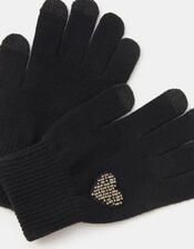 Beaded Heart Touchscreen Gloves, , large