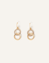 Linked Circles Short Drop Earrings, Gold (GOLD), large