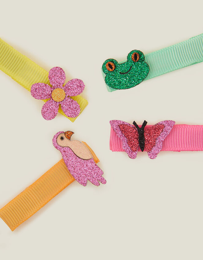 4-Pack Girls Safari Salon Clips, , large