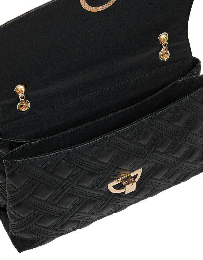 Ayda Oversized Quilted Shoulder Bag, Black (BLACK), large