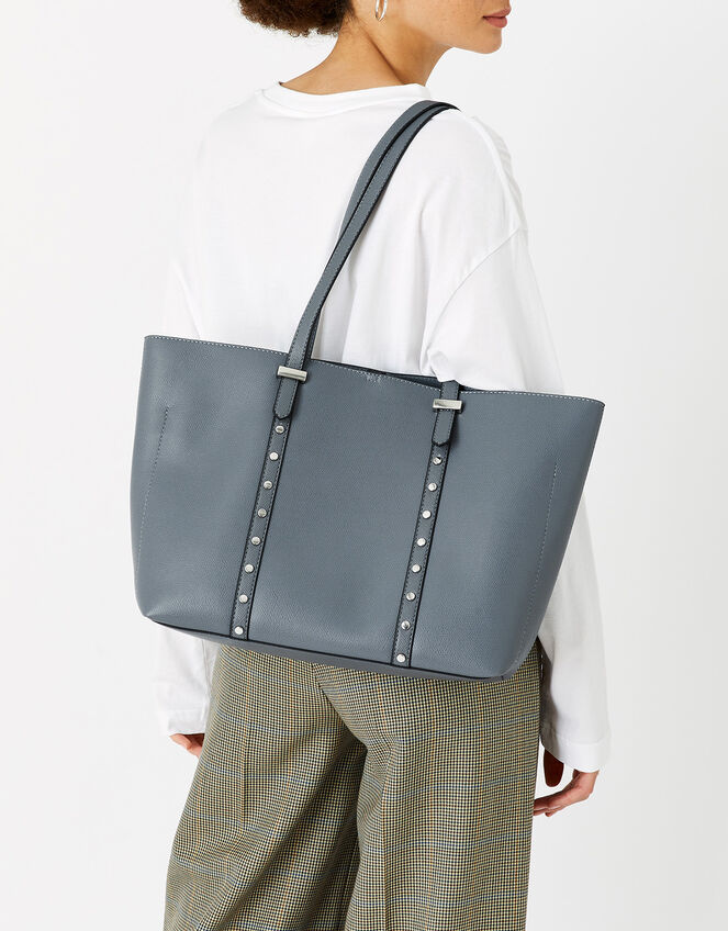 Studded Strap Tote Bag, , large