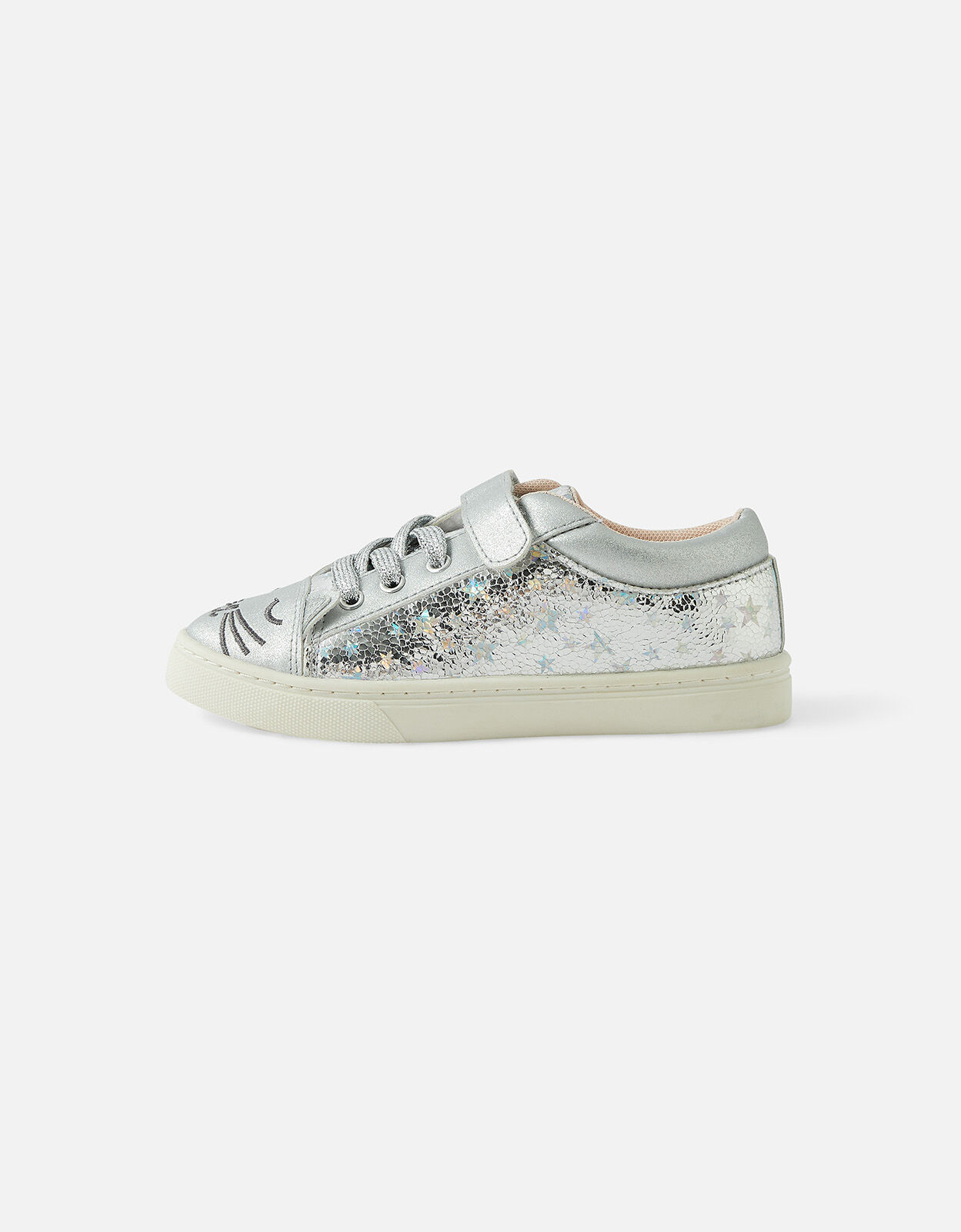 Girls silver trainers top