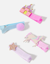 Girls Unicorn Hair Clips 4 Pack, , large