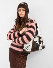 Brushed Stripe Jumper, Pink (PINK), large