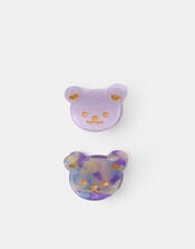 2-Pack Girls Bear Resin Claw Clips, , large