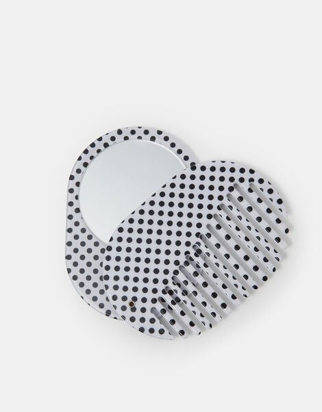 Polka Dot Compact Mirror & Comb, , large