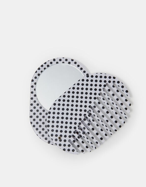 Polka Dot Compact Mirror & Comb, , large